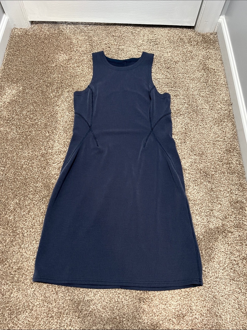 lululemon athletica Navy Ribbed Sleeveless Sheath Dress